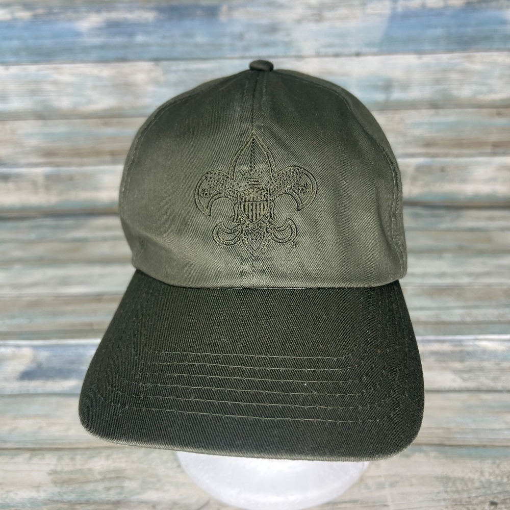 Boy Scouts Of America Strapback Baseball Cap Green M/L  Adjustable Embroidered